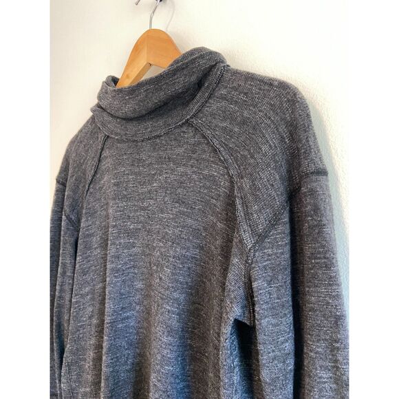 Free People We The Free Split Back Turtleneck GREY Size LARGE - Picture 6 of 6